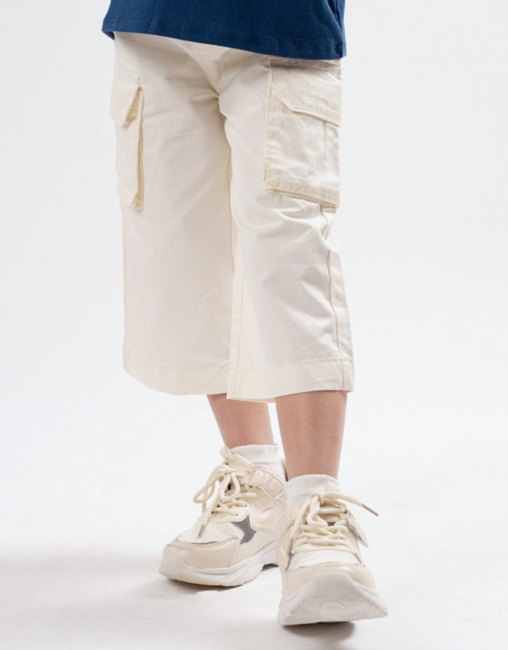 Poney Girls White 7/8 Cargo Long Pants