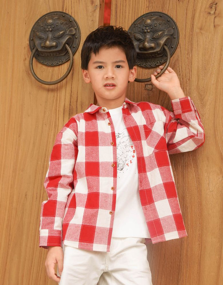 Cider Checkered Long Sleeve Shirt