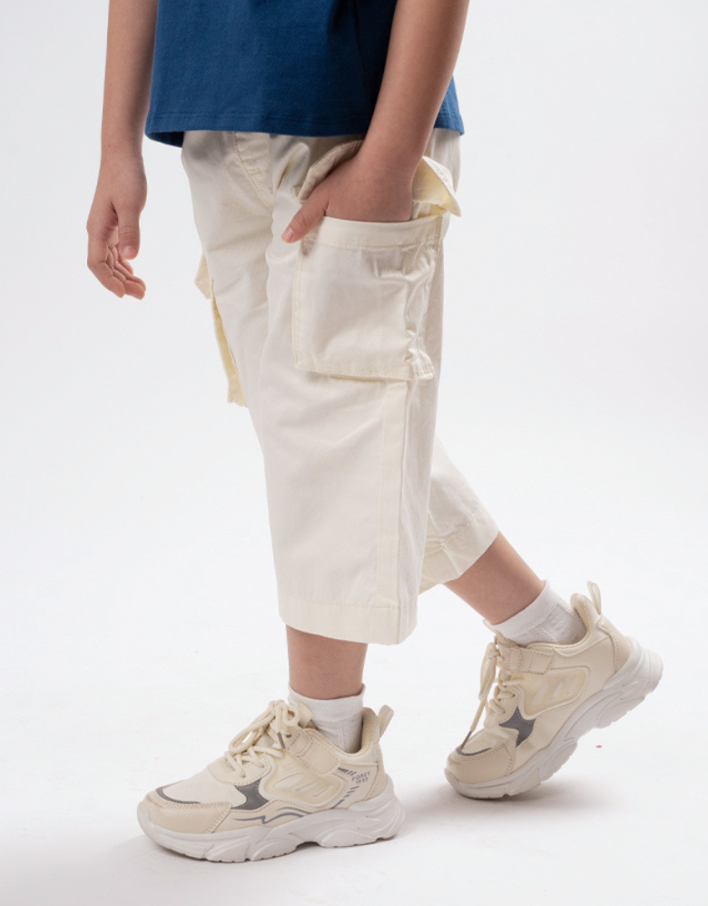 Poney Girls White 7/8 Cargo Long Pants