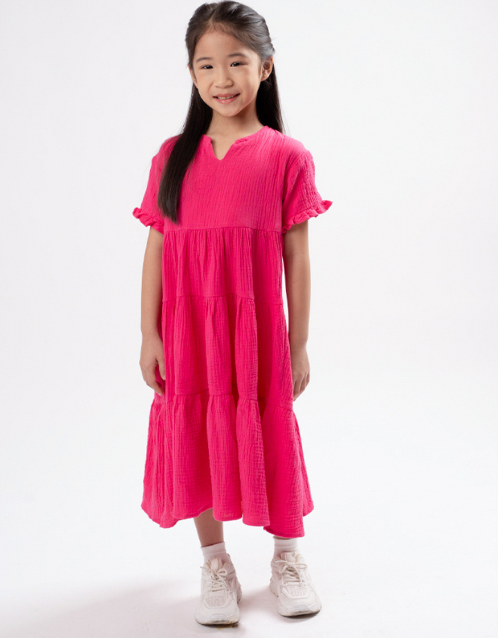 Poney Girls Fuchsia Magenta Sleeveless Midi Dress