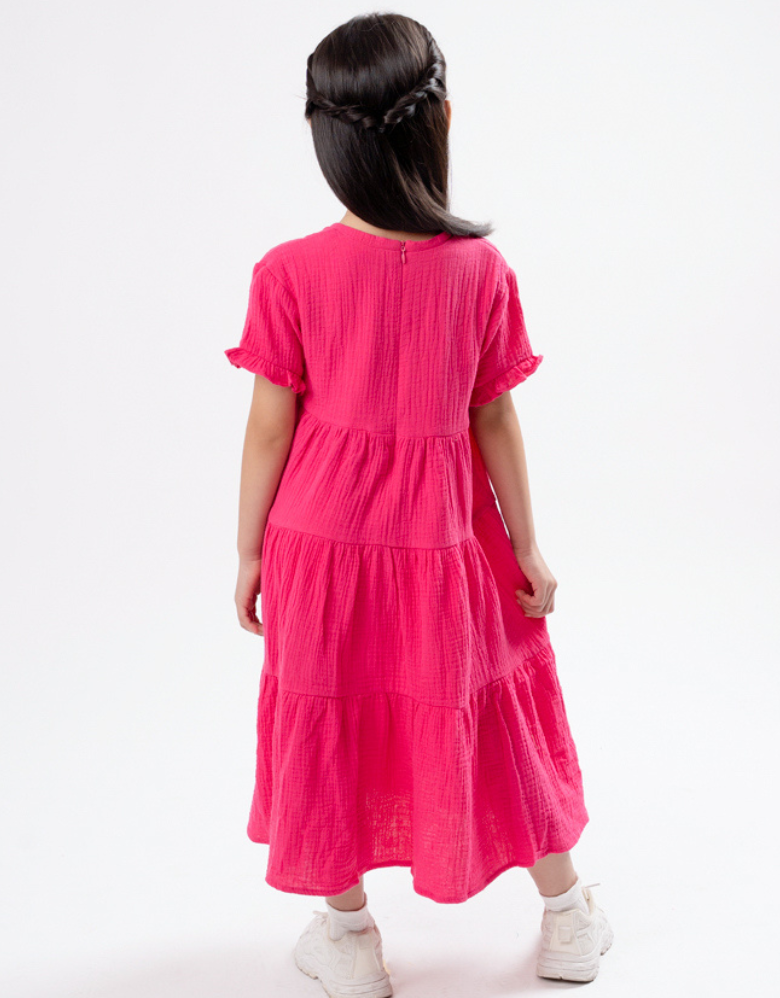 Poney Girls Fuchsia Magenta Sleeveless Midi Dress