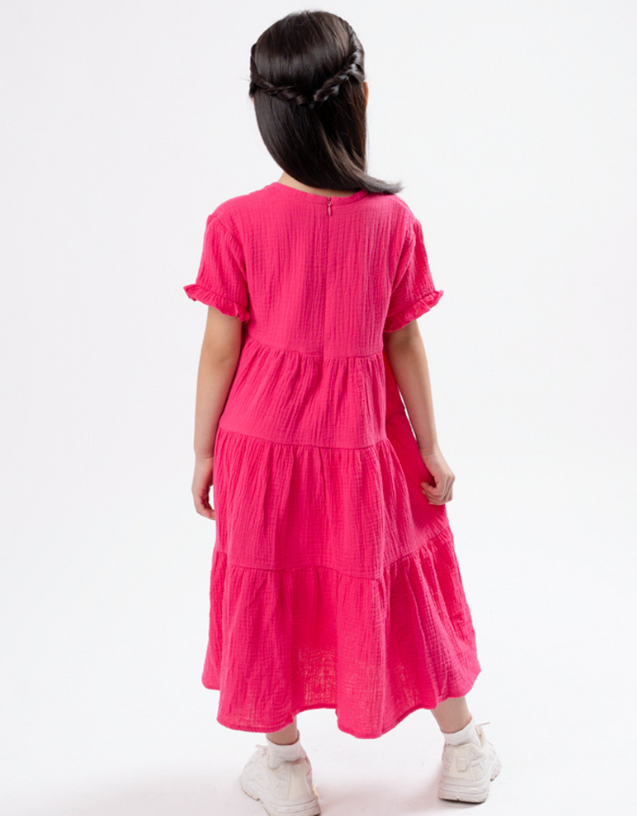Poney Girls Fuchsia Magenta Sleeveless Midi Dress