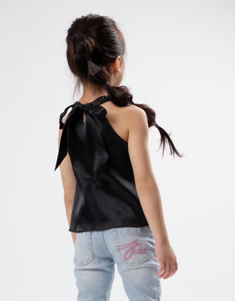 Shimmer Halted Sleeveless Blouse