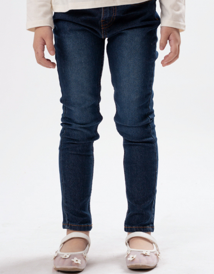 Poney Girls Navy Poney Skinny Zip-up Jeans