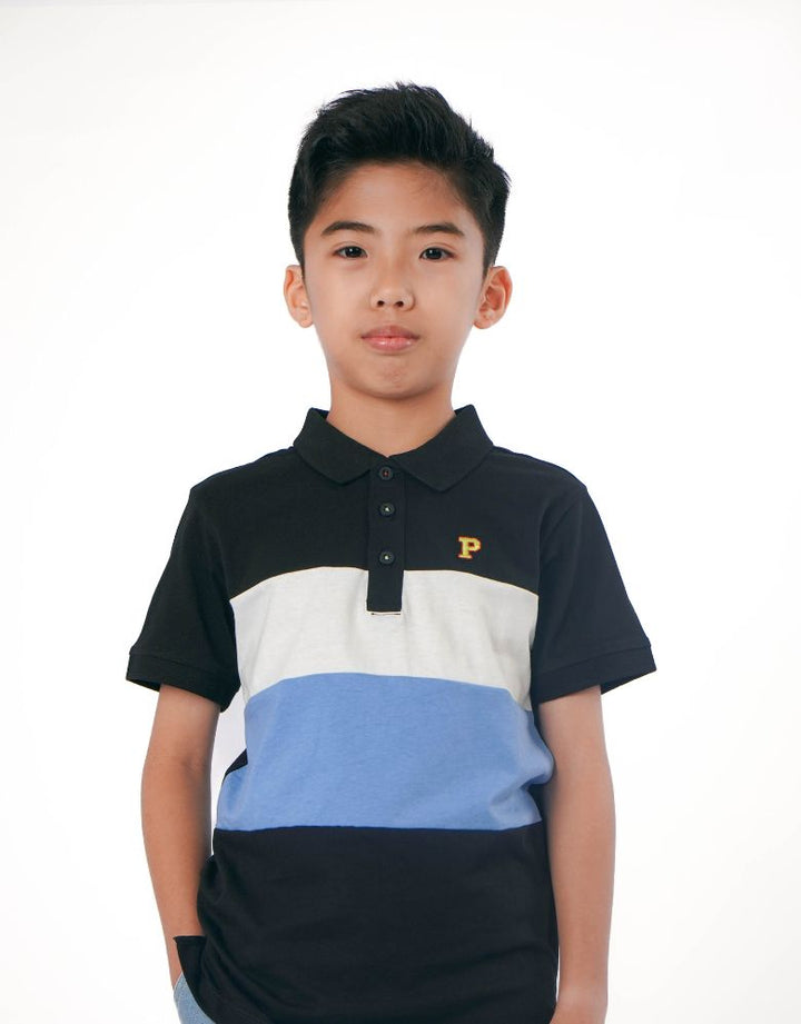 Black Cut & Sew Short Sleeve Polo