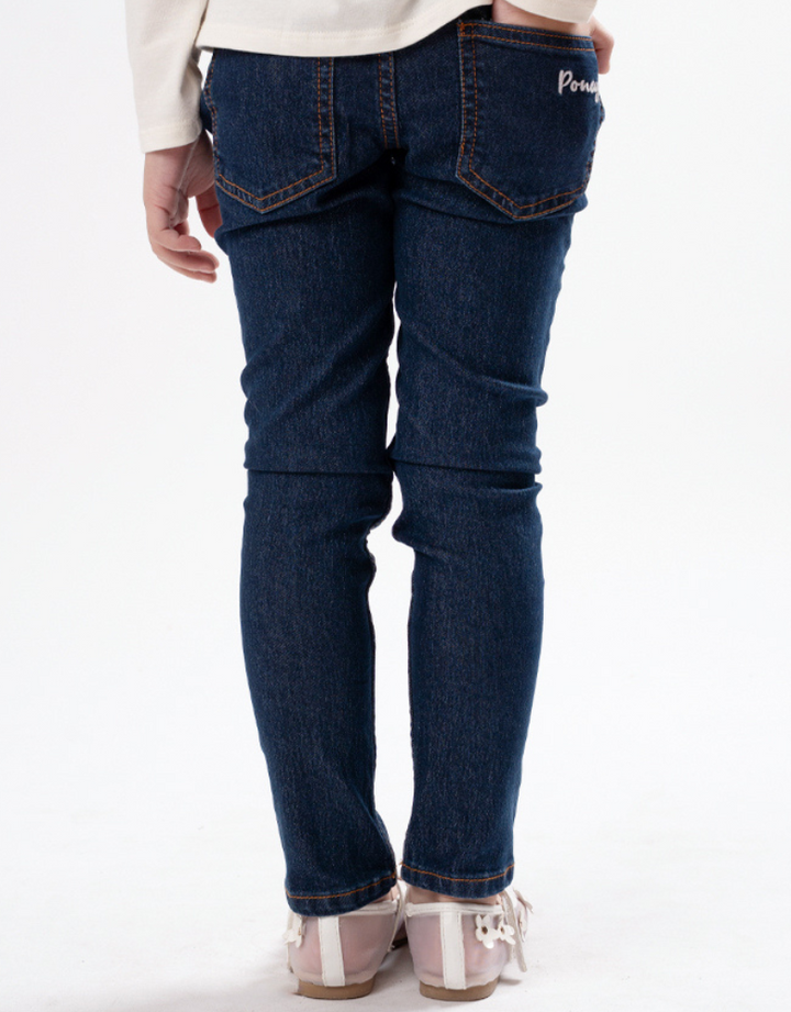 Poney Girls Navy Poney Skinny Zip-up Jeans