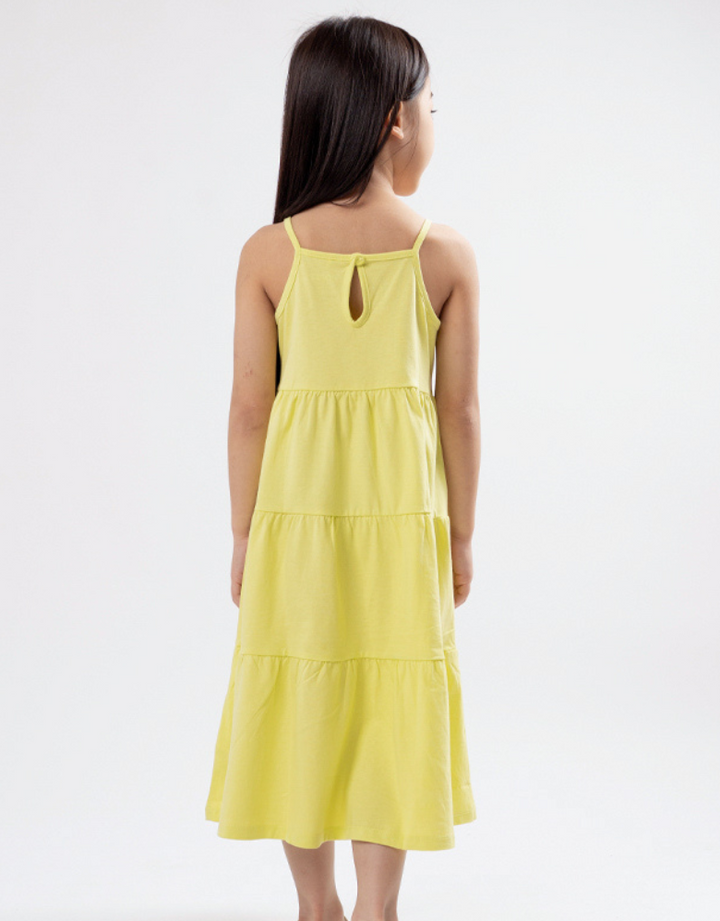 Poney Girls Lime Ribbon Knot Sleeveless Dress