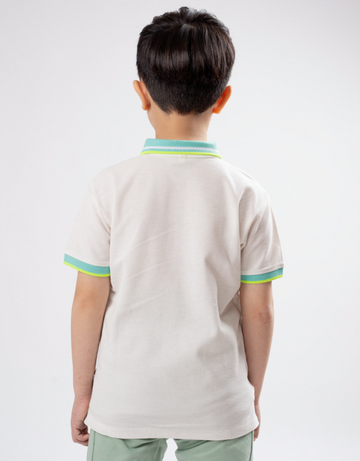 Poney Boys White Briant's Short Sleeve Polo