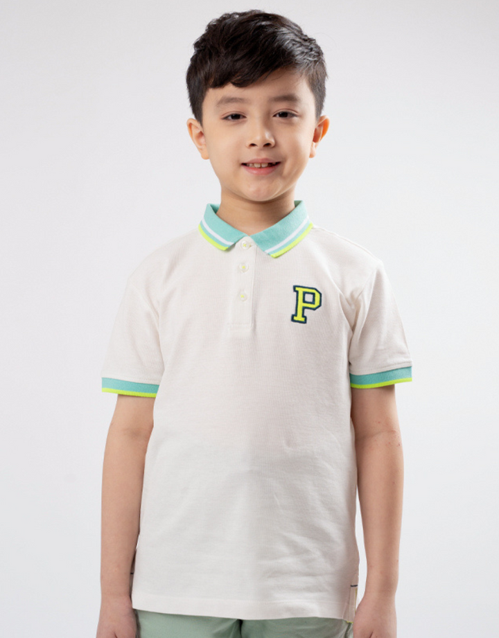 Poney Boys White Briant's Short Sleeve Polo