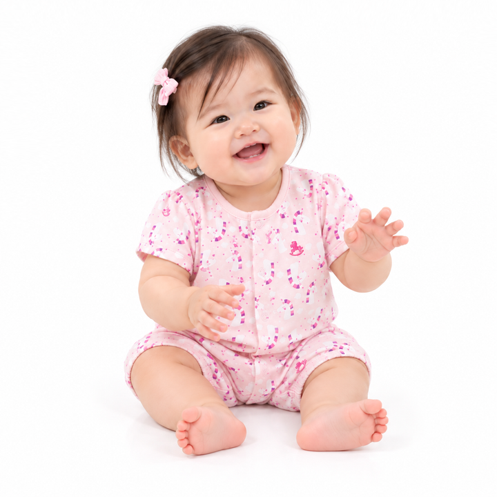 Baby Girl Twinkle Joy Short Sleeve Romper