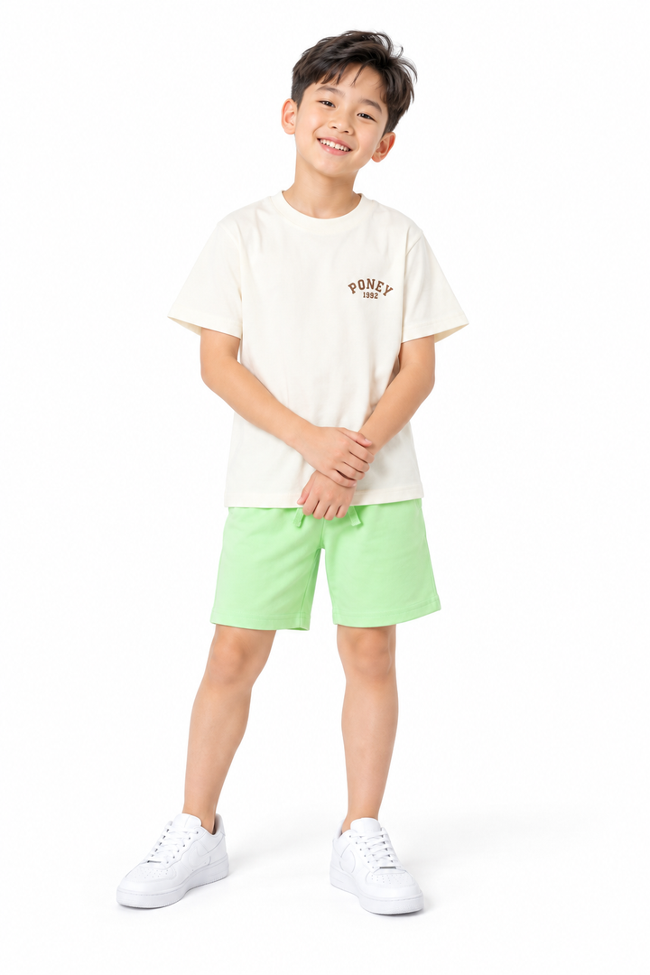 Poney Beige Iconic Logo Short Sleeve Tee
