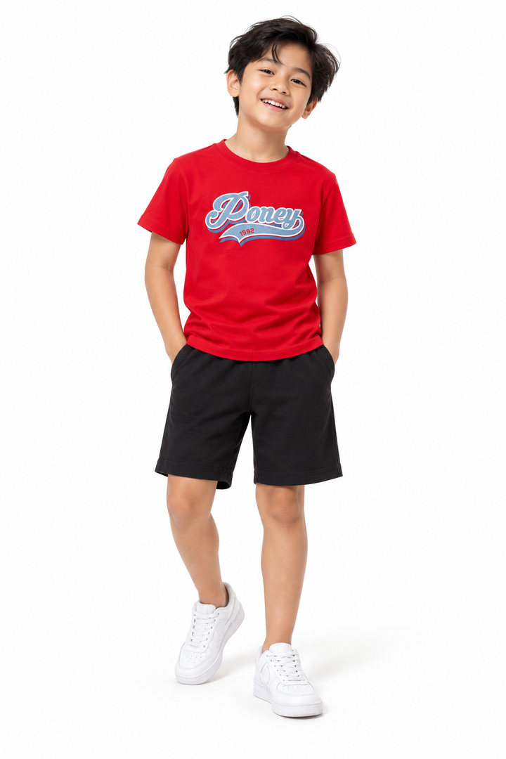 Poney Red Authentic Logo Short Sleeve Tee