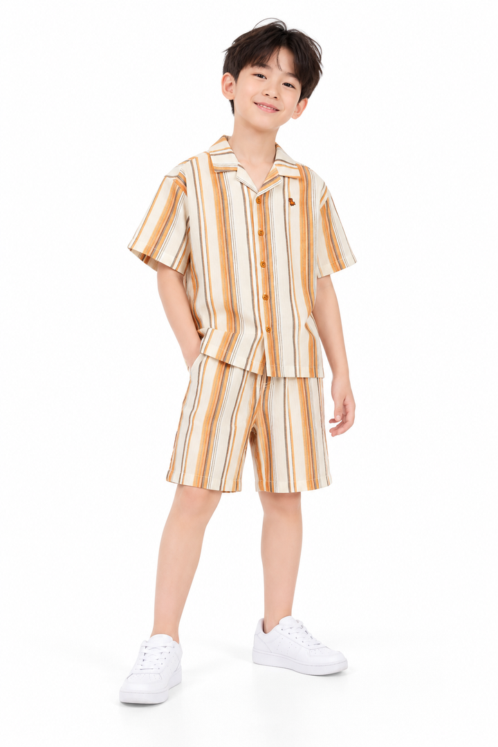 Boys Sunset Bay Stripe Short Sleeve Shirt