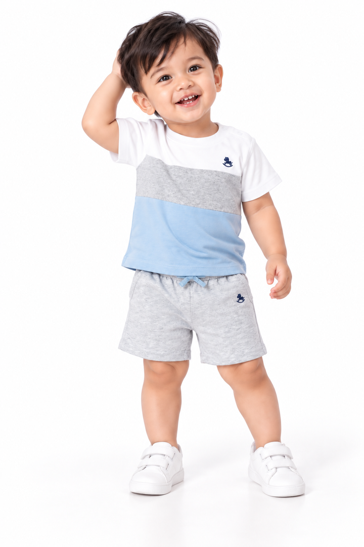 Baby Boy Color Block Adventure Short Sleeve Tee