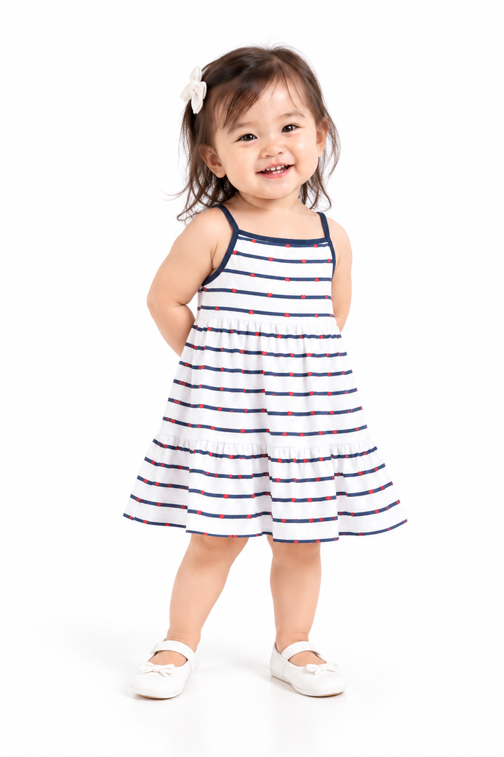 Little Sailor Heart Sleeveless Dress