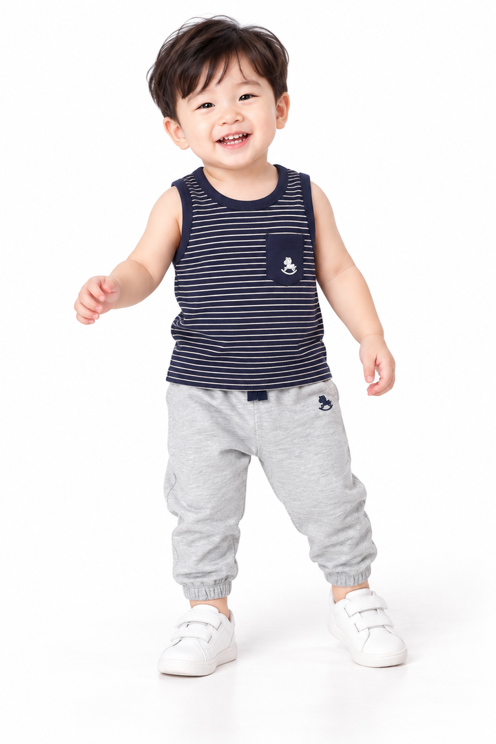 Baby Boy Urban Stripe Sleeveless Tee