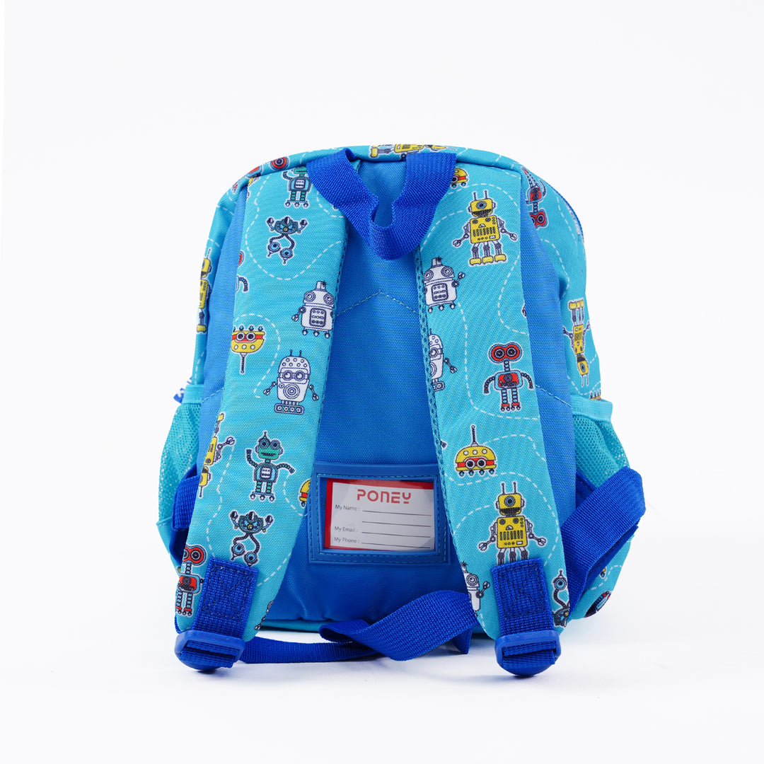 Poney Boys Turquoise Robot Friends 10" Backpack TB023