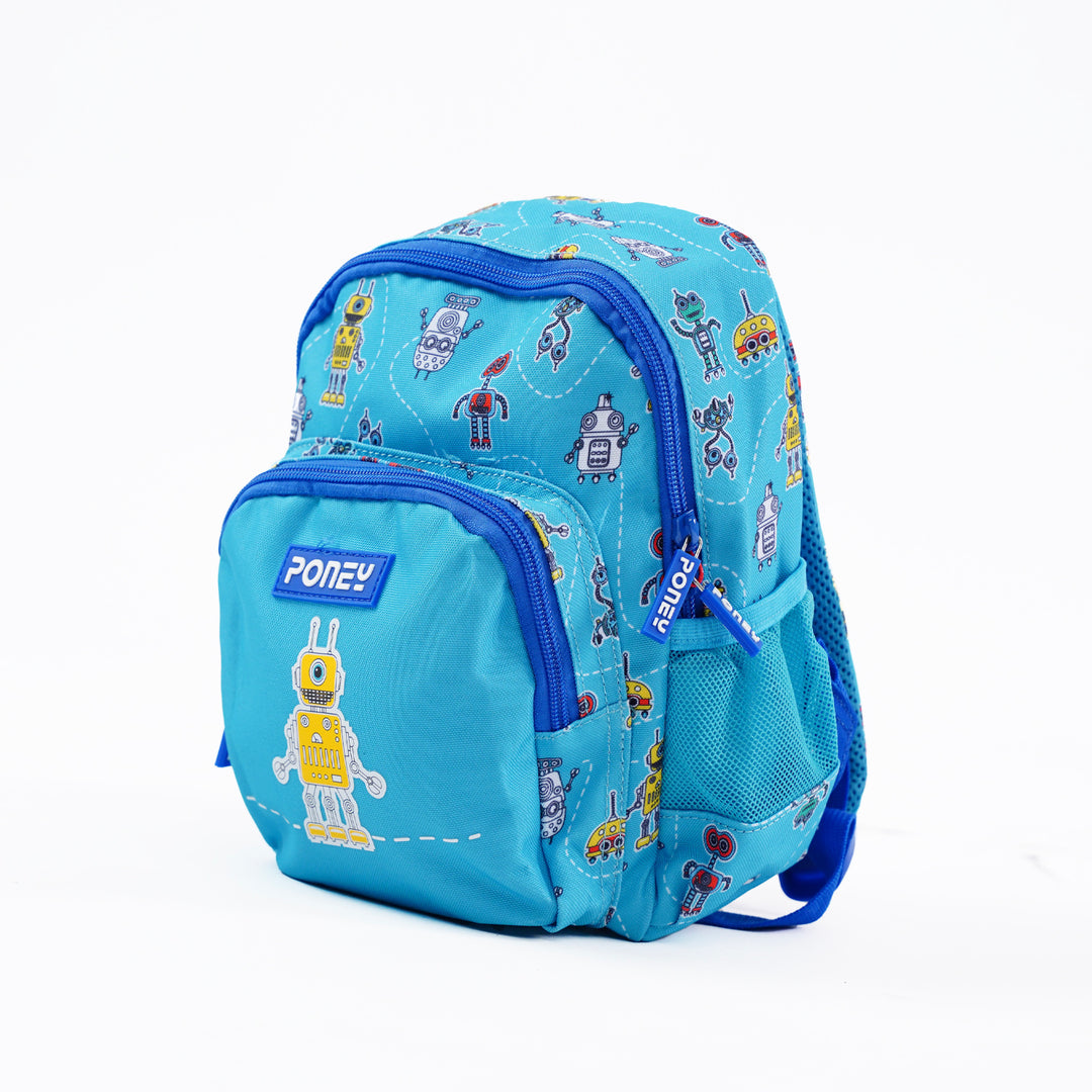 Poney Boys Turquoise Robot Friends 10" Backpack TB023