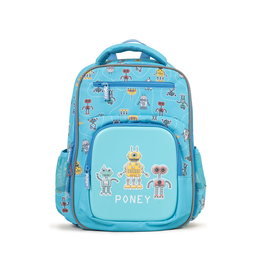 Poney Boys Turquoise Robot Friends 14" Backpack TB024