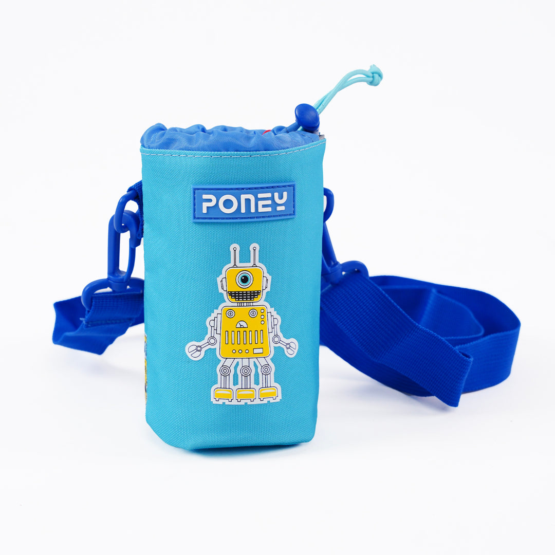 Poney Boys Turquoise Robot Friends Bottle Holder TB026