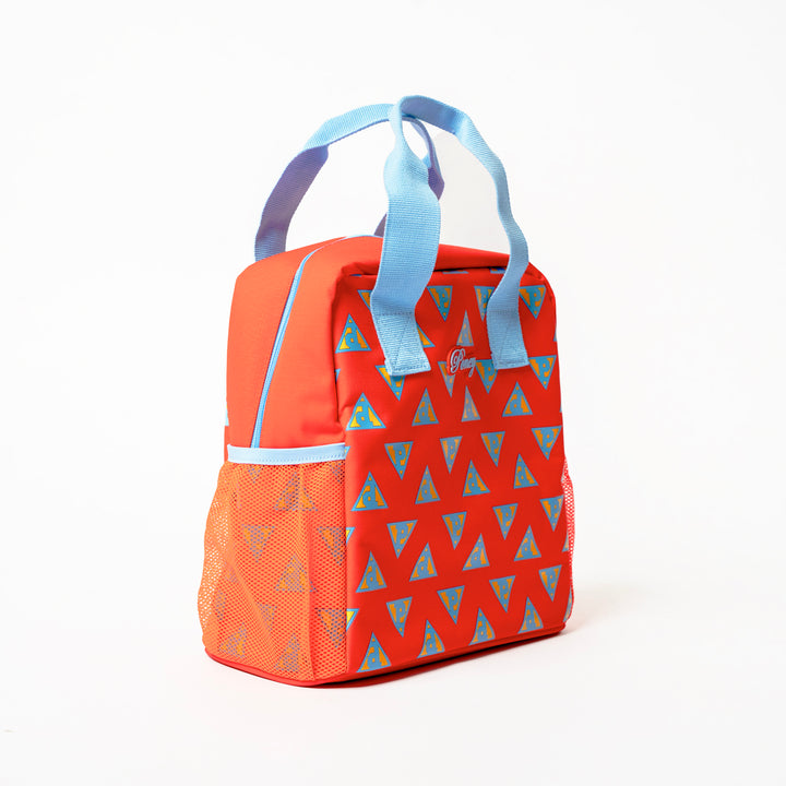 Poney Girls Orange Poney Logo Full Print Single Zipper Lunch Bag TG007