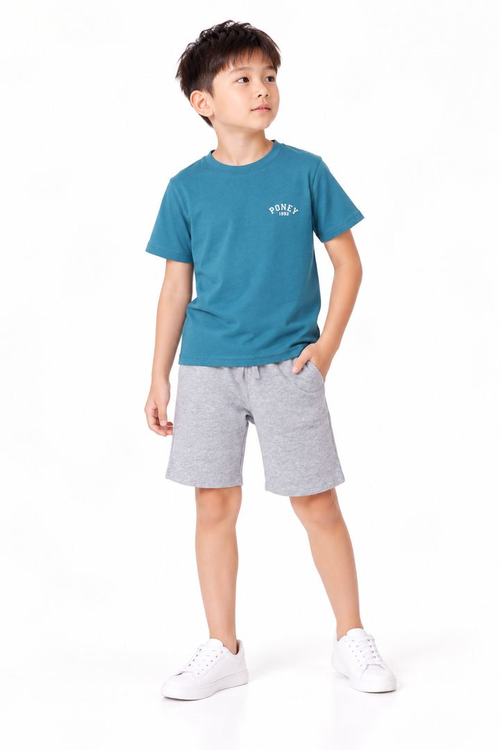 Poney Blue Iconic Logo Short Sleeve Tee
