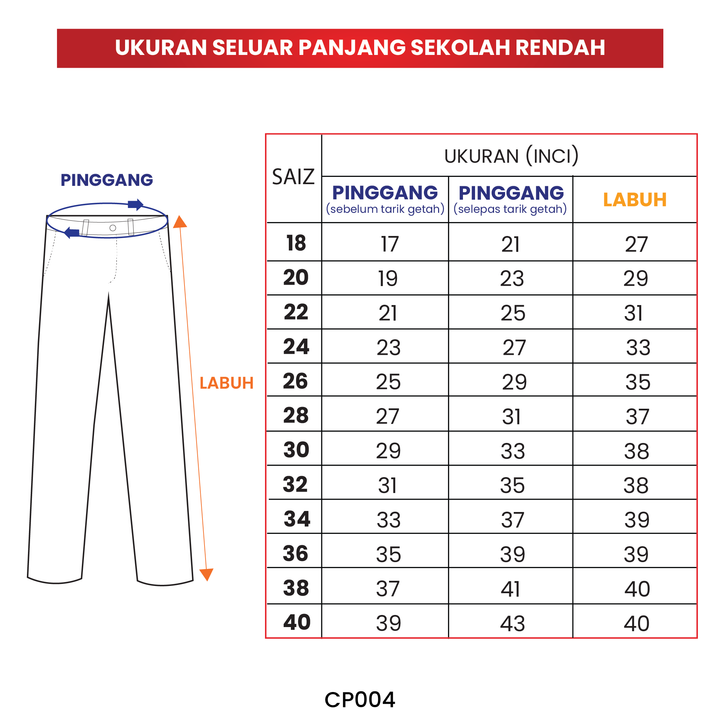 Canggih Boys Dark Blue School Long Pants Primary School