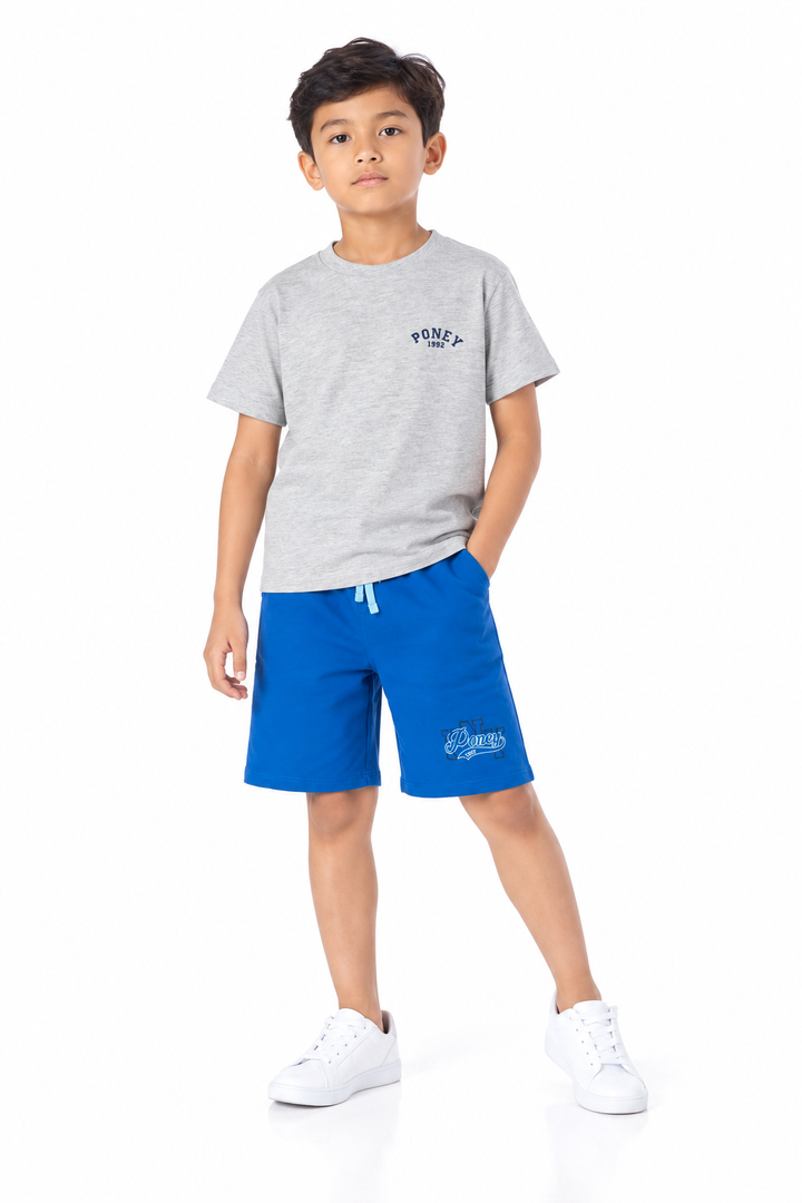 Poney Boys Melange Iconic Logo Short Sleeve Tee