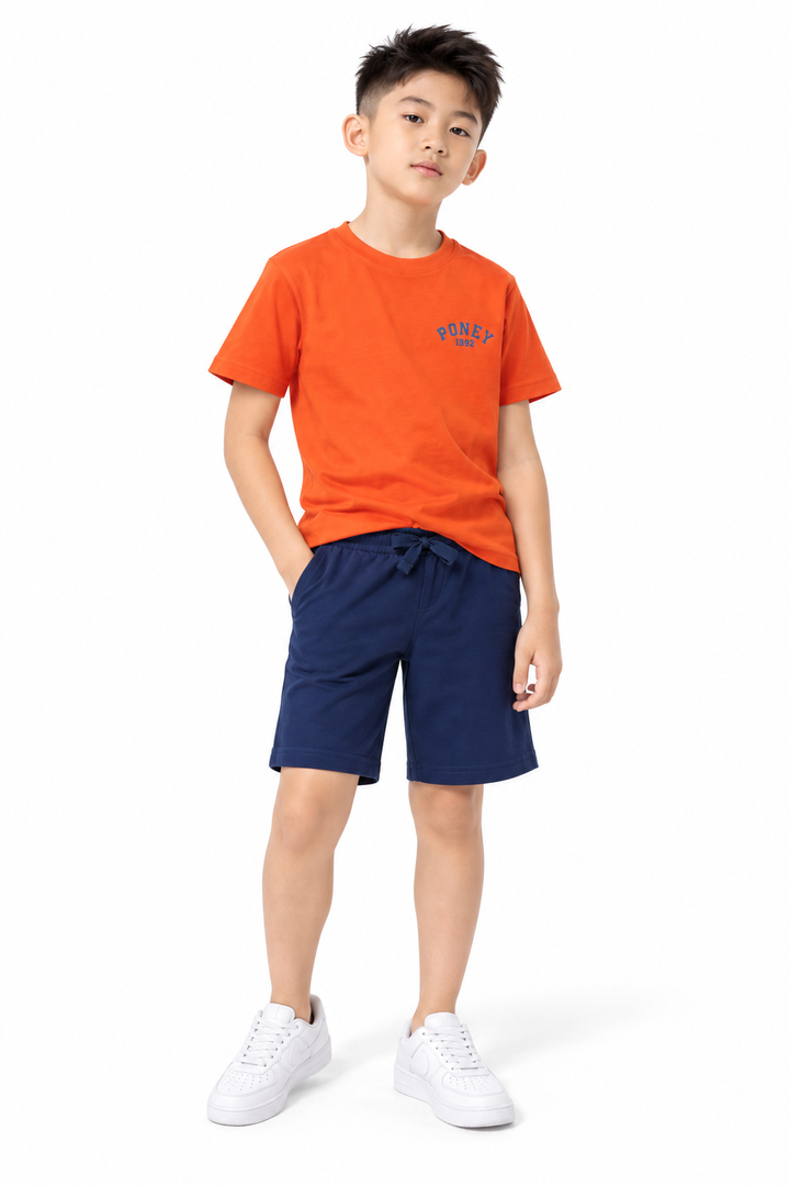 Poney Orange Iconic Logo Short Sleeve Tee