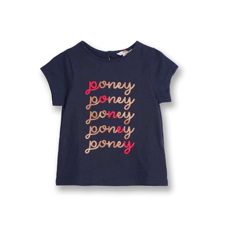 Poney Girls Navy S/Sleeve Tee 15 [Last Chance]