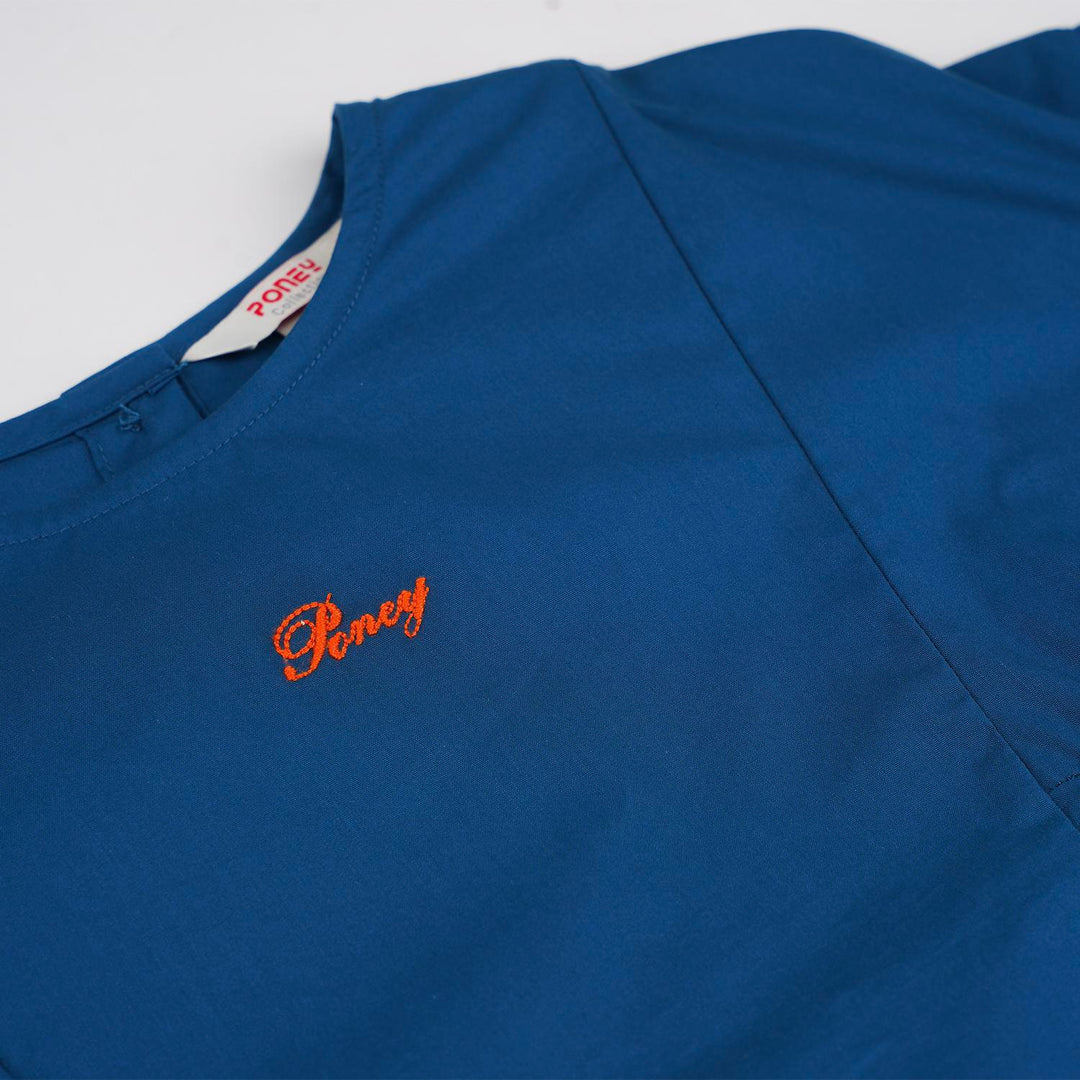 Poney Girls Blue L/Sleeve Blouse