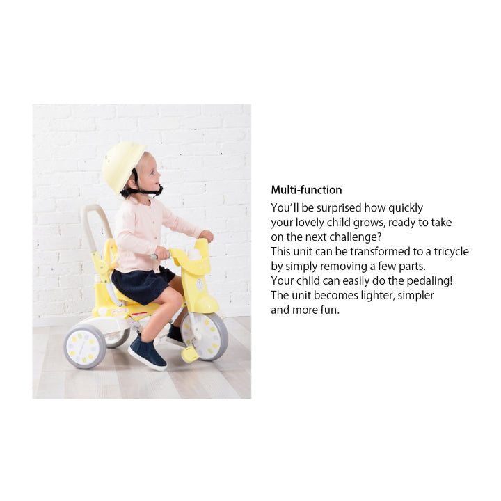 iimo #02 Yellow 3in1 Macaron Foldable Tricycle for Kids IMT-6136