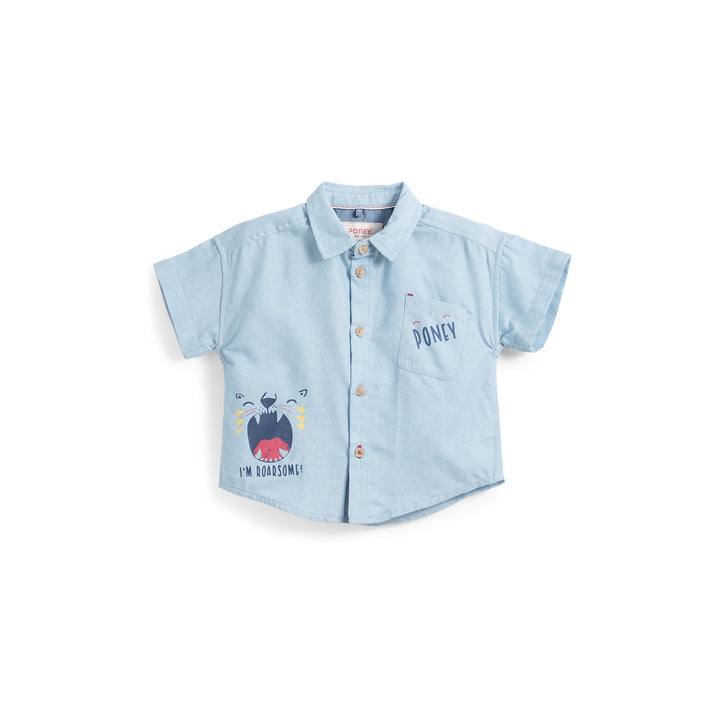 Poney Boys Over-sized Tiger Printing Short Sleeve Shirt