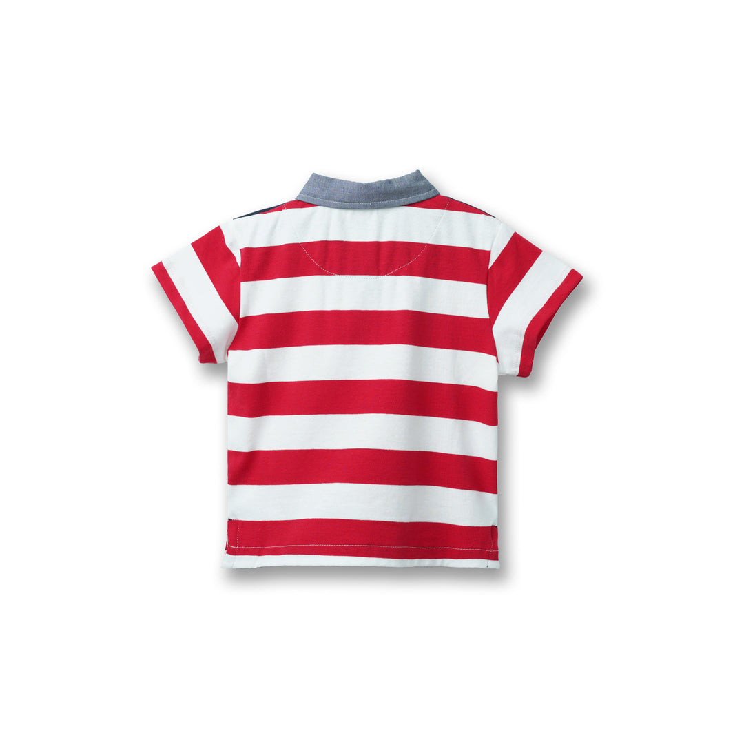 Poney Boys Colour Blocking Short Sleeve Polo