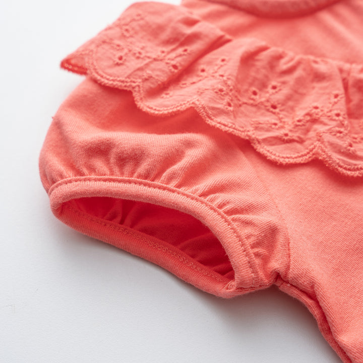 Poney Girls Lace Trims Short Sleeve Tee