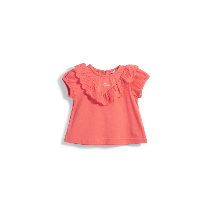 Poney Girls Lace Trims Short Sleeve Tee