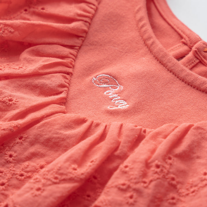 Poney Girls Lace Trims Short Sleeve Tee