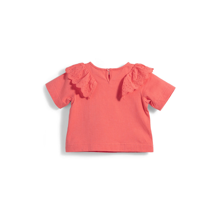 Poney Girls Lace Trims Short Sleeve Tee