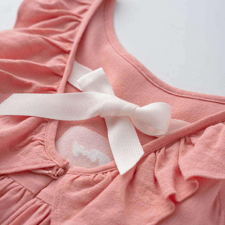 Poney Girls Ruffles Dress with Ribbon