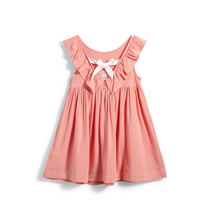 Poney Girls Ruffles Dress with Ribbon