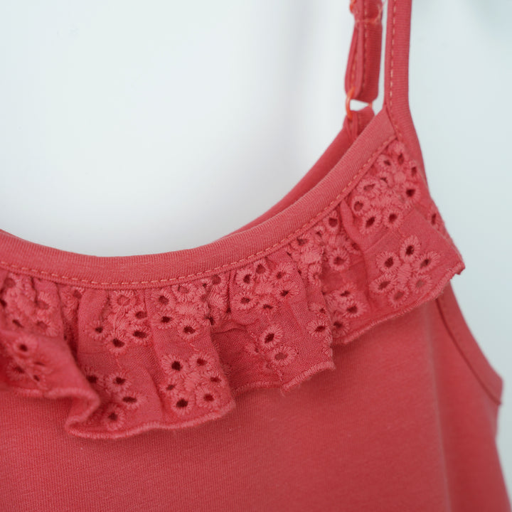 Poney Girls Spaghetti Dress with Lace Trims