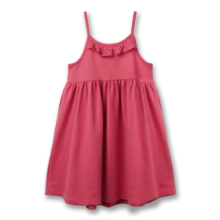 Poney Girls Spaghetti Dress with Lace Trims