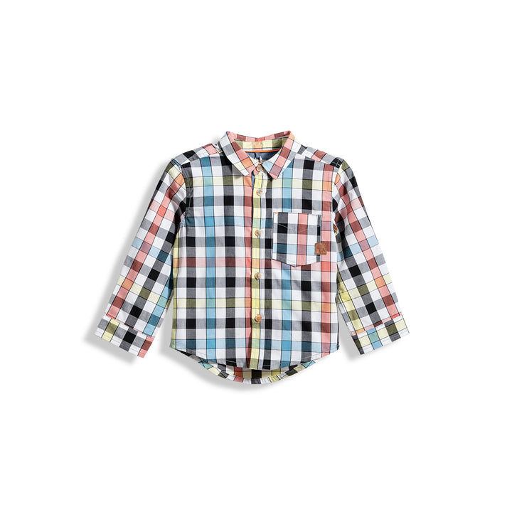Poney Boys Multi Colour Check Long Sleeve Shirt