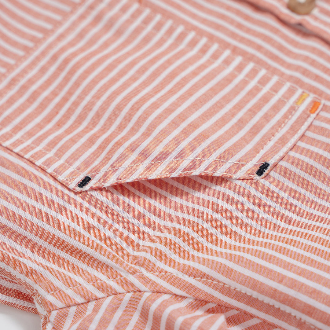 Poney Boys Yarn Dyed Striped Long Sleeve Shirt