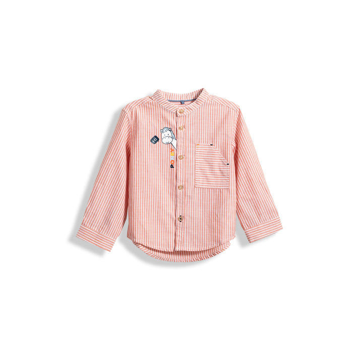 Poney Boys Yarn Dyed Striped Long Sleeve Shirt