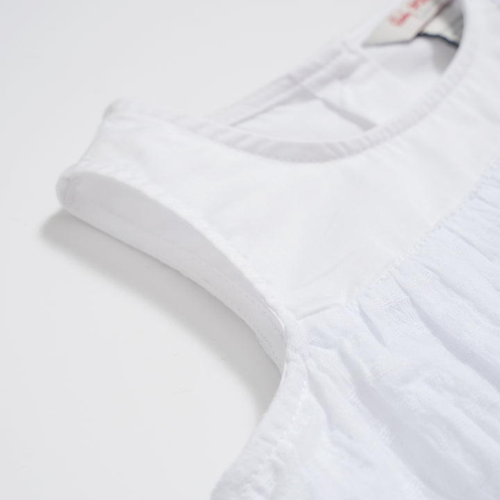 Poney Girls Sleeveless Blouse with Lace Ruffles