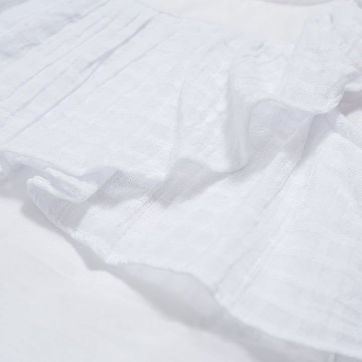Poney Girls Sleeveless Blouse with Lace Ruffles