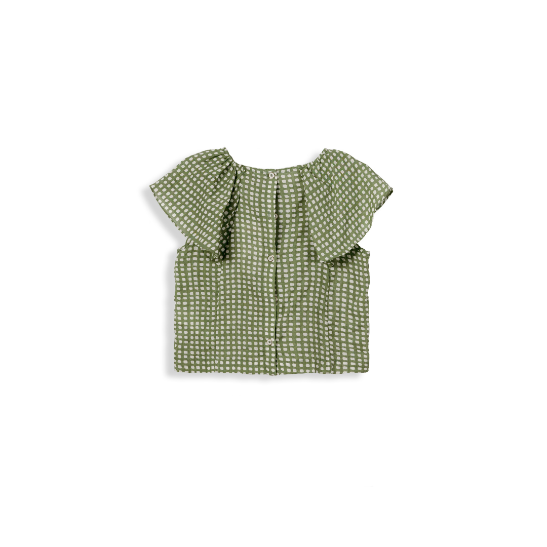 Poney Girls Printed Ruffle Blouse
