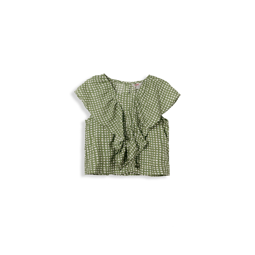 Poney Girls Printed Ruffle Blouse