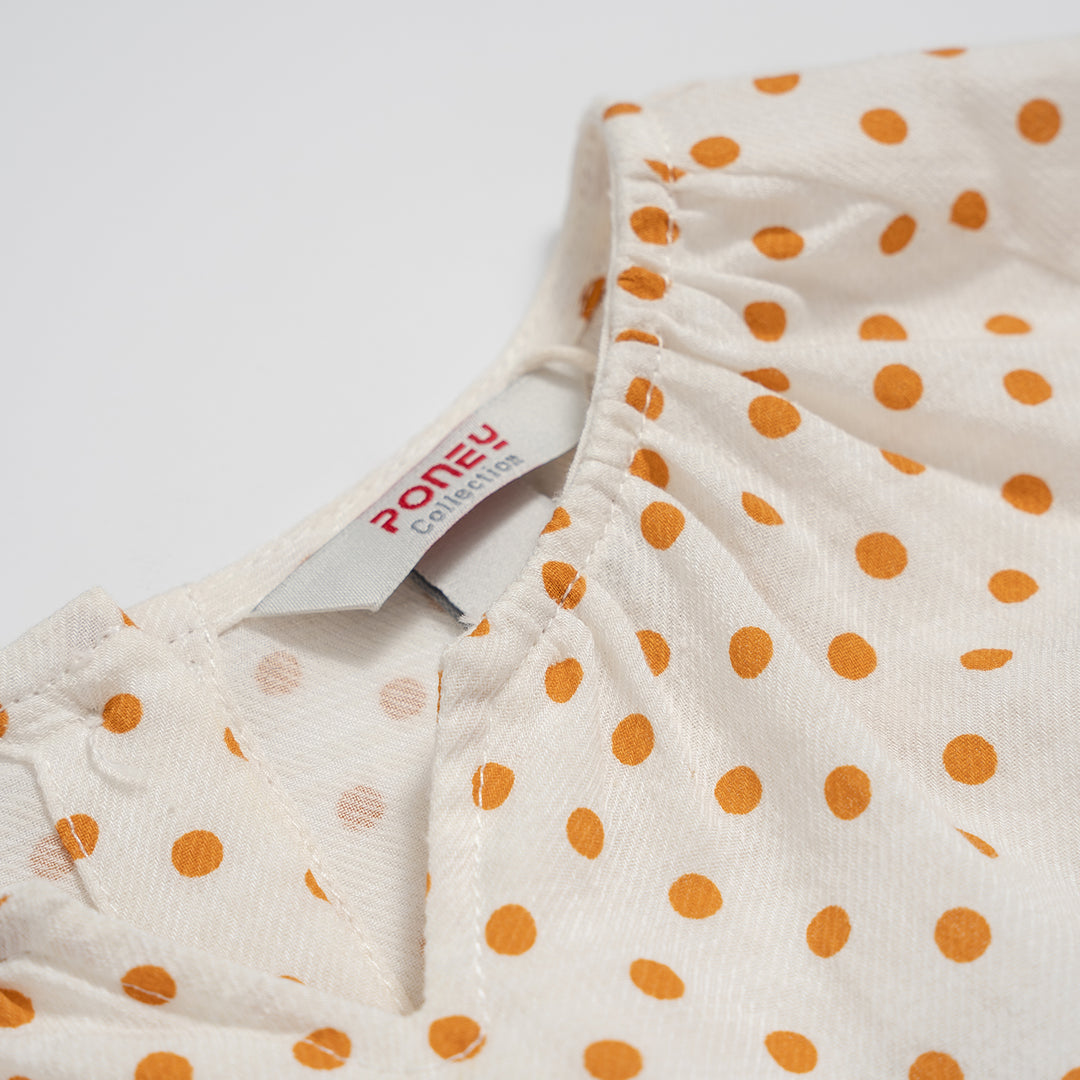 Poney Girls Frills Blouse with Dot Prints